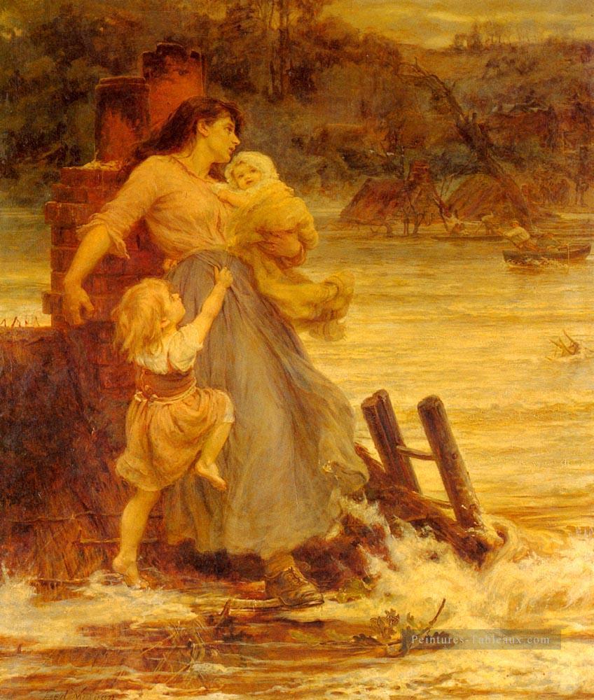 Une inondation familiale rurale Frederick E Morgan Peintures à l'huile